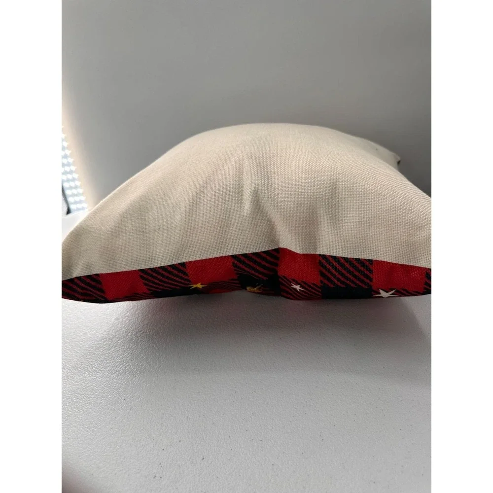 Nativity Scene Throw Pillow‎ Buffalo Plaid Star Zipper Closure Christmas 18